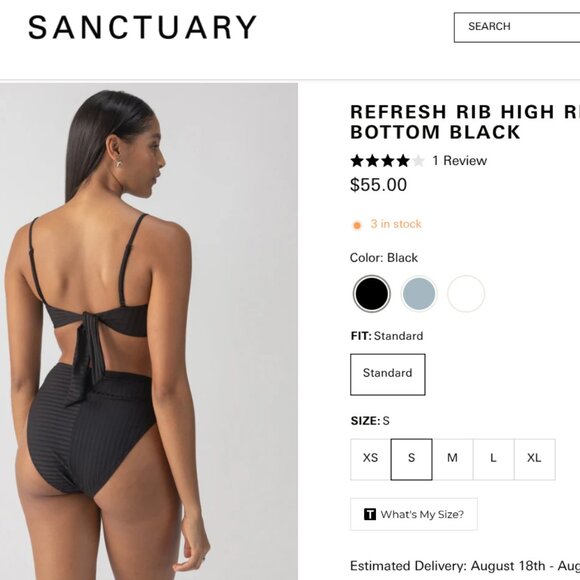 Brand New Sanctuary Refresh Rib 2-Pc Black Bikini - Picture 7 of 7